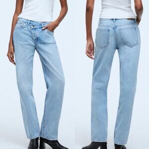 madewell low-slung straight jeans no655 sevilla blue wash women size 28